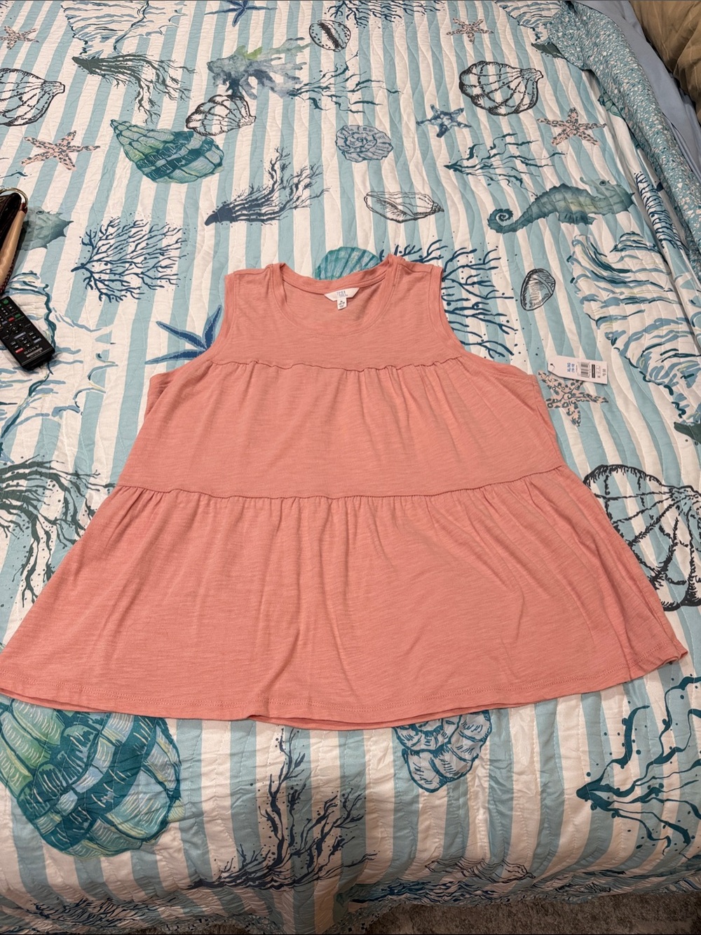 Tiered Tank - XL  light pink.  NWT